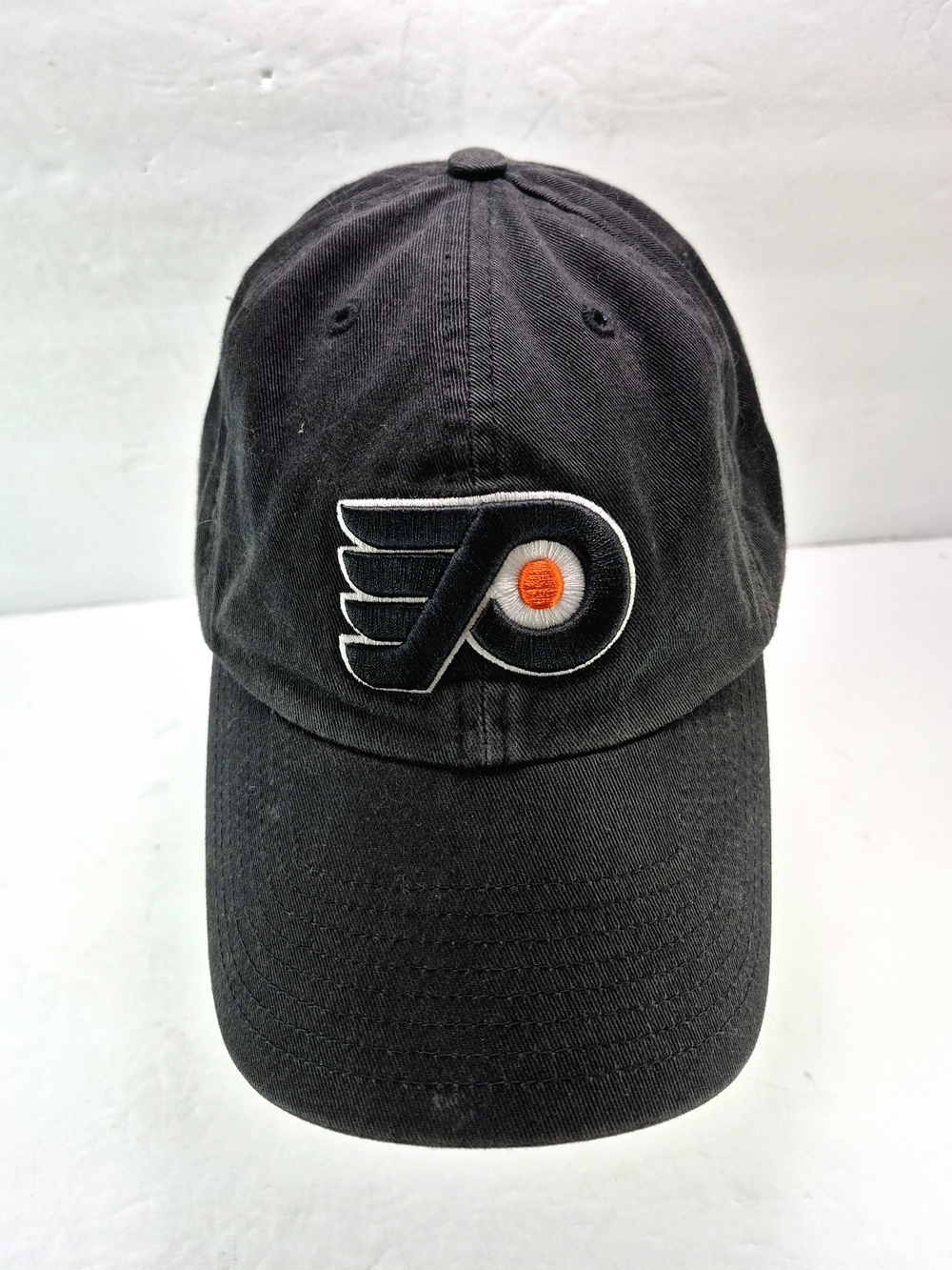 Vintage Philadelphia Flyers 47 Brand Twin Fitted Hat Size M Black NHL Cap Hat 90